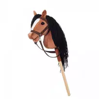 hobby horse zirgai - HOPPIHORSE pliušinis žaislas žirgas ant kiju A4 Bay (tamsiai rudas) - 2 nuotrauka
