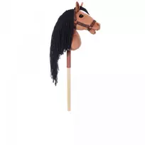 hobby horse zirgai - HOPPIHORSE pliušinis žaislas žirgas ant kiju A4 Bay (tamsiai rudas) - 3 nuotrauka