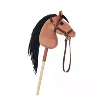 hobby horse zirgai - HOPPIHORSE pliušinis žaislas žirgas ant kiju A4 Bay (tamsiai rudas) - 4 nuotrauka