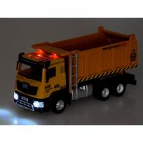 zaislinis automobilio modelis - GLW Engineering Vehicles Statybinis automobilis Savivartis su garsu ir šviesa, geltona (Yellow) ZA5009 - 3 nuotrauka