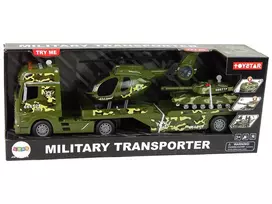 sunkvezimiu modeliukai - LEAN TOYS karinių transporto priemonių rinkinys su tanku, sraigtasparniu ir sunkvežimiu - 5 nuotrauka