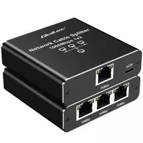 usb ethernet rj45 - Qoltec 52294 Šakotuvas Ethernet mini SWITCH 1x3 RJ45 1000Mb/s USB-C Aliuminis - 2 nuotrauka