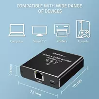 usb ethernet rj45 - Qoltec 52294 Šakotuvas Ethernet mini SWITCH 1x3 RJ45 1000Mb/s USB-C Aliuminis - 3 nuotrauka