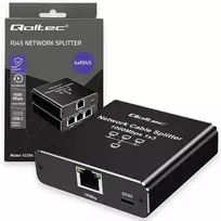 usb ethernet rj45 - Qoltec 52294 Šakotuvas Ethernet mini SWITCH 1x3 RJ45 1000Mb/s USB-C Aliuminis - 8 nuotrauka