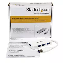 usb 3 0 hub - StarTech ST4300MINU3W USB 3.0 4 Port Mini Hub Baltas (White) - 2 nuotrauka