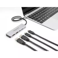 type 2 kabelis - Delock USB 10Gbps USB Type-C Hub mit 2 x USB Typ-A und 2 x USB Type-C (grau) - 3 nuotrauka