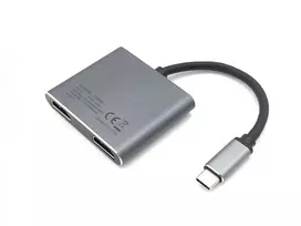 usb 3.2 type c - Equip Dock USB-C 4-in-1 2xHDMI, USB-A, 100W PD, 0.15m Sidabrinis (Silver) - 4 nuotrauka