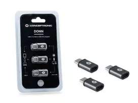 micro usb i to usb c - USB adapteris Conceptronic DonN05G USB-C - mikroUSB Pilka (DonN05G) - 3 nuotrauka