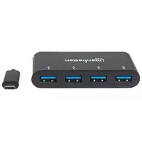 usb 3 0 hub type - MANHATTAN 162746 Manhattan SuperSpeed USB-C 3.1 Gen1 iki 4-jungtys USB-A 3.0 šakotuvas (3x USB-A) - 3 nuotrauka