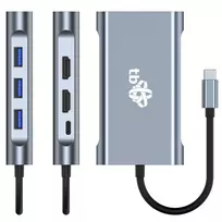 c rj45 adapteris - TB HUB adapteris USB C 8w1 HDMIx2 USB VGA RJ45 PD - 3 nuotrauka