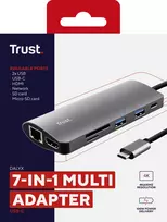 rj 45 usb adapteris - Trust Dalyx 7-in-1 USB-C Docking Station Sidabrinis (Silver) - 4 nuotrauka