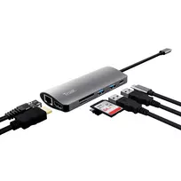 rj 45 usb adapteris - Trust Dalyx 7-in-1 USB-C Docking Station Sidabrinis (Silver) - 7 nuotrauka