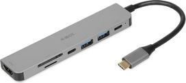 adapteriai type c - iBox IUH3SL4K USB Type-C Hub 5000 Mbit/s Sidabrinis (Silver) - 2 nuotrauka