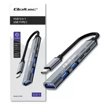 3 in 1 usb c - QOLTEC 53790 Hub Adapteris USB C 3.1 5w1 - 6 nuotrauka