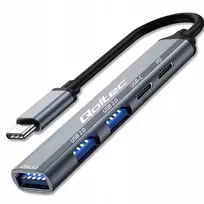 3 in 1 usb c - QOLTEC 53790 Hub Adapteris USB C 3.1 5w1 - 8 nuotrauka