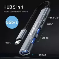3 in 1 usb c - QOLTEC 53790 Hub Adapteris USB C 3.1 5w1 - 9 nuotrauka