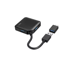 usb 2.4 a - Hama Hub USB 3.0, 4xUSB-A + adapter USB-C - 2 nuotrauka