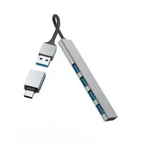usb c 3 2 gen 2 kabelis - Šakotuvas Hama USB Hub, 4x USB 3.2 Gen 1, USB-C adapter, gray Prekė - 00200141 - 3 nuotrauka
