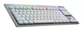 logitech g915 - Logitech G915 X LIGHTSPEED TKL Belaidė Klaviatūra Žaidimams Balta (White) - 5 nuotrauka