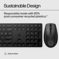 hp wireless keyboard - HP 650 Belaidė Klaviatūra ir Pelė, Juoda (Black) - 2 nuotrauka