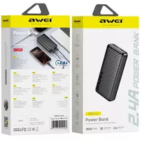 power bank 20000mah - AWEI P6K Pro 20000mAh 2xUSB-A/USB-C juodas - 2 nuotrauka