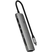 usb hdmi - Satechi 7-in-1 USB-C Slim Multiport Adapteris su Ethernet, Pilkas (Gray) - 5 nuotrauka
