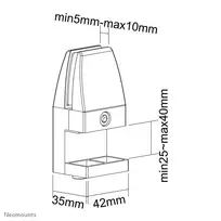 standing desk - DESK CLAMP SET/NS-CLMPSTANDWHITE NEOMOUNTS - 2 nuotrauka