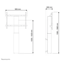 tv laikiklis - NEWSTAR MOTORISED FLOOR STAND/WALL MOUNT - VESA 200X200 UP TO 800X600 42-100" SILVER - 2 nuotrauka