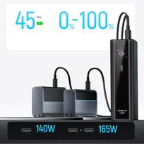 power bank with cable - Cuktech PB200U Powerbank 210W 20000mAh 2x USB-C + USB-A with TFT display and 240W USB-C cable - 3 nuotrauka