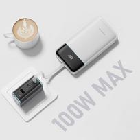 power bank - Cuktech LPB252N 25000mAh 120W išorinė baterija su integruotu USB-C laidu, balta - 2 nuotrauka