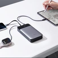 120w laidas c - Cuktech LPB252N, 25000mAh, 120W, su integruotu USB-C laidu, pilkas (gray) - 7 nuotrauka