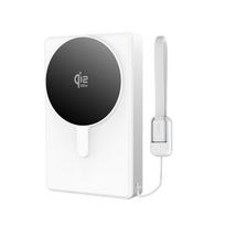 magsafe power bank - Tech-Protect PB40 LifeMag MagSafe 10000mAh 25W Qi2.2 Power Bank, balta/sidabrinė - 6 nuotrauka