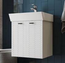 pakabinama spintele - Vonios spintelė su praustuvu Piccolo PC-60, balta (White) - 4 nuotrauka