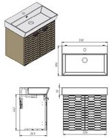 pakabinama spintele - Vonios spintelė su praustuvu Piccolo PC-60, balta (White) - 6 nuotrauka