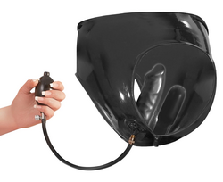 moto apranga moteriska - Late X Latex Briefs Pump Dildo S Seksuali lateksinė apranga - 2 nuotrauka