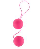 dvigubas kamuolys - Vaginaliniai kamuoliukai Funky Love Balls rožiniai - 2 nuotrauka