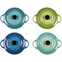 puodu rinkinys - Le Creuset akmens indų rinkinys, 4 vnt. 10x5cm vandenyno (Ocean) - 2 nuotrauka