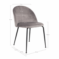 valgomojo kedes juodos kojos - Valgomojo kėdė House Nordic Geneve, matinė, juoda/pilka, 52 cm x 51 cm x 78 cm - 2 nuotrauka