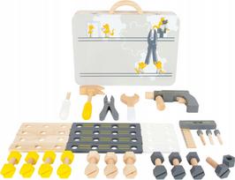 montessori zaislai - Small Foot Medinių įrankių rinkinys Miniwob, 44 vnt. - 3 nuotrauka