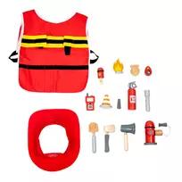 zaislai vaikams - LEAN Toys Ugniagesio kostiumo rinkinys vaikams 14 dalių - 3 nuotrauka
