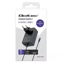 super charger - Qoltec Super FAST PD įkroviklis Raspberry PI 5 USB-C 27W Juodas (Black) - 2 nuotrauka