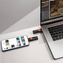 usb c atmintukas - Lexar | Flash Drive | JumpDrive D300 | 32GB | USB 3.2 Gen 1 | Black/Red | LJDD300032G-BNBNG - 5 nuotrauka