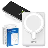 10000 power bank - Savio BA-13, 10000mAh, belaidis įkrovimas, baltas - 5 nuotrauka