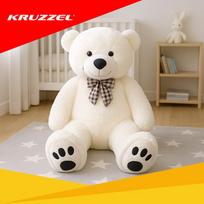 pliusiniai meskiukai meskinai - Pliušinis meškiukas 140 cm Kruzzel 26091, baltas (White) - 3 nuotrauka