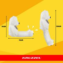 pliusiniai meskiukai meskinai - Pliušinis meškiukas 140 cm Kruzzel 26091, baltas (White) - 4 nuotrauka