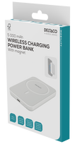 magnetinis power bank - Deltaco PB-Q1006, 5000mAh, 20W, belaidis įkrovimas, magnetinė, balta - 2 nuotrauka