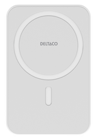 magnetinis power bank - Deltaco PB-Q1006, 5000mAh, 20W, belaidis įkrovimas, magnetinė, balta - 3 nuotrauka