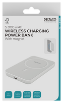 magnetinis power bank - Deltaco PB-Q1006, 5000mAh, 20W, belaidis įkrovimas, magnetinė, balta - 7 nuotrauka