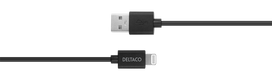 iphone laidai - Mob. telefono kabelis DELTACO USB-Lightning,iPod, iPhone, iPad, Apple C189, MFi,2m, juodas/ IPLH-412 - 3 nuotrauka
