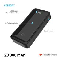 powerbank 20.000 mah - Fixed Power Bank Zen2 20 with LCD Display and PD 20W Output | 20000 mAh | Black - 4 nuotrauka